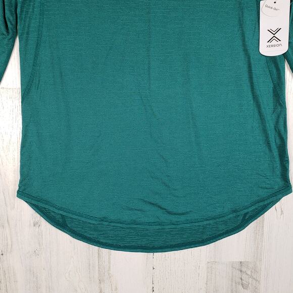 NWT Xersion Quick Dry Green long Sleeve V-Neck Shirt Women's Size Small - Picture 5 of 13